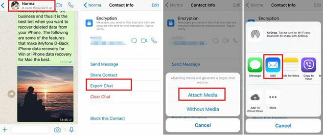 Export WhatsApp Chats via Email
