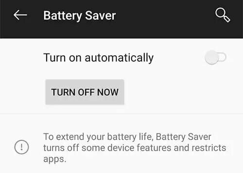 turn off battery saver android