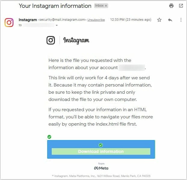 request data from instagra