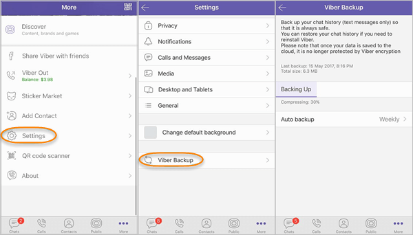 backup viber messages to icloud