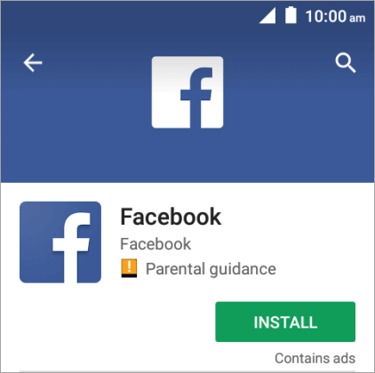 reinstall facebook app