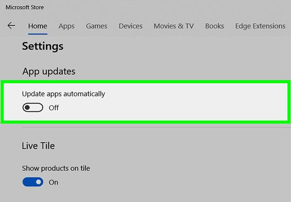 disable automatic windows store app updates