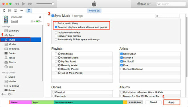 transfer music from android to iphone via itunes