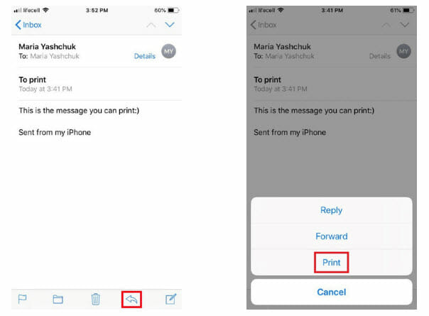 print iphone text messages via email
