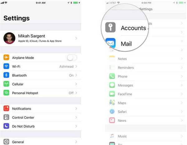 recover gmail password from iphone settings