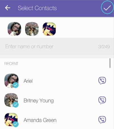 send messages in viber group chat