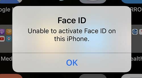 unable to activate face id on this iphone
