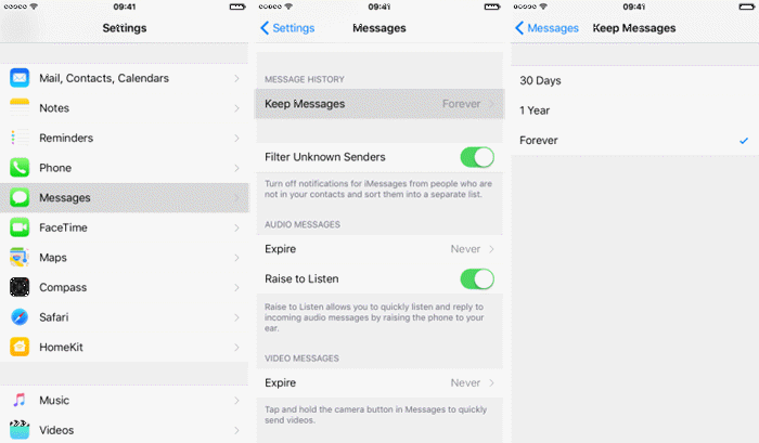 iphone message settings