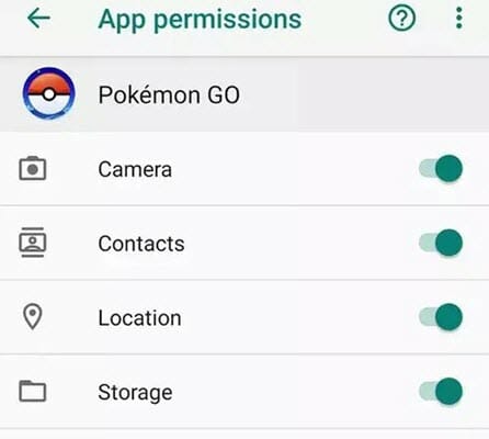 modify permissions for pokemon go