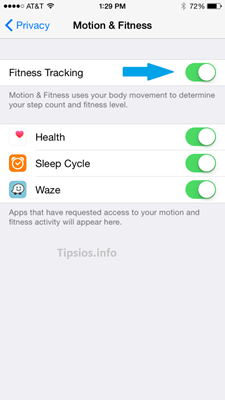 turn on fitness tracking