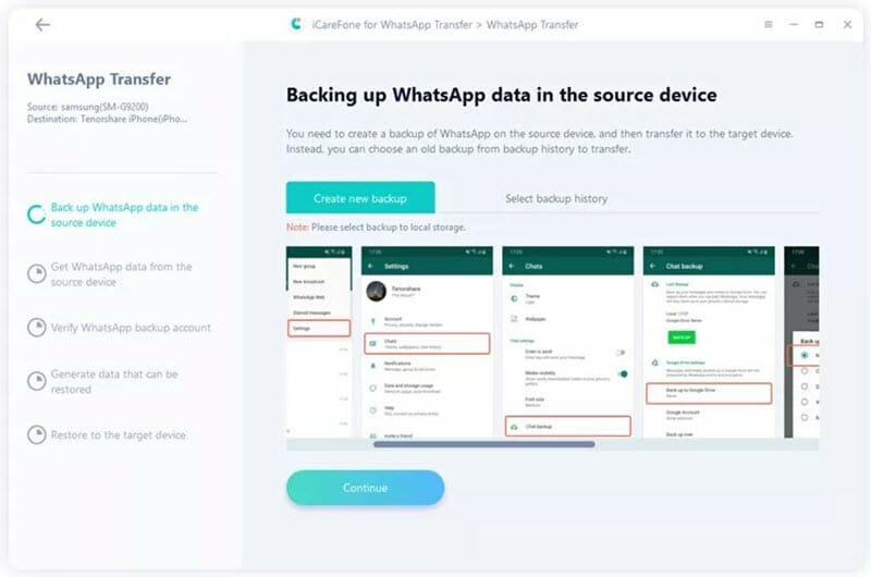 create whatsapp backup on android