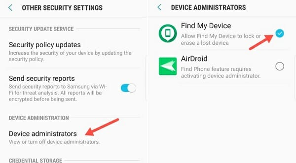 disable find my device
