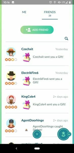 pokemon go friend list