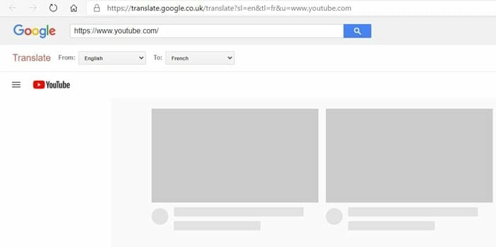 watch blocked youtube videos google translate
