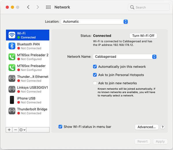 reset network settings mac