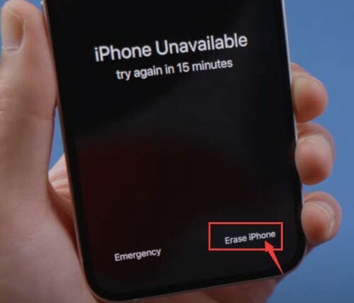 erase iphone on screen