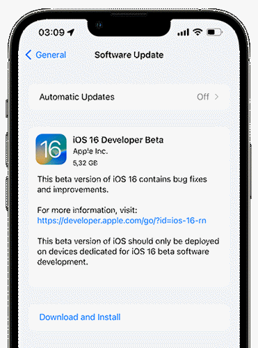 download and install ios 16 beta