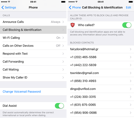 disable call blocking iphone