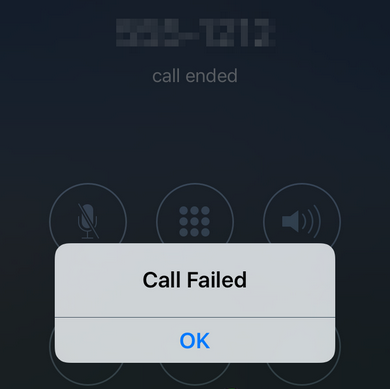 iphone call failed