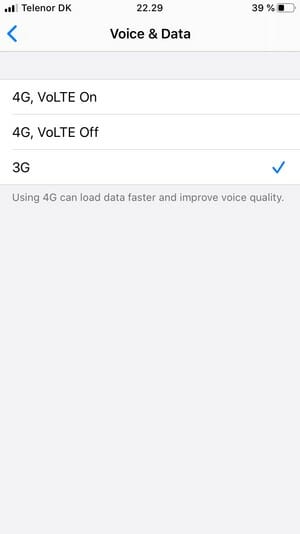 disable lte iphone