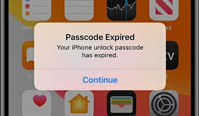 iphone passcode expired